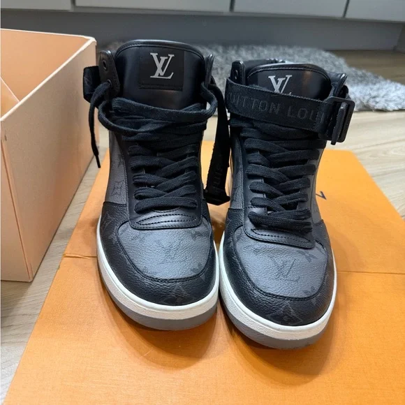 Louis Vuitton Black and Gray High-Top Sneakers - Picture 1 of 12